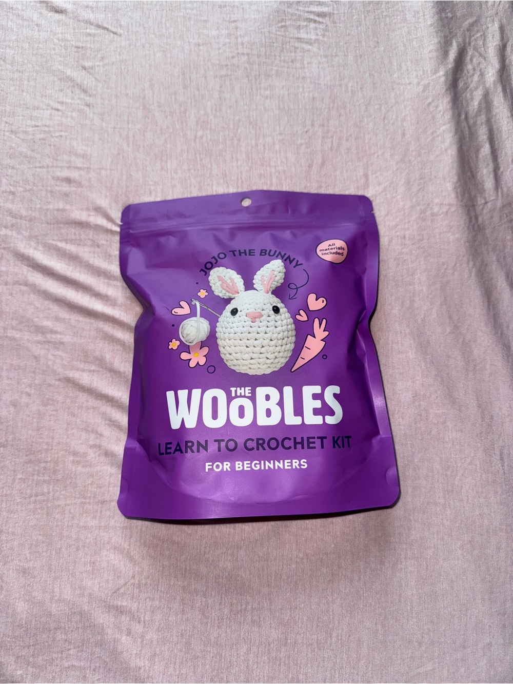 The Woobles - Jojo the Bunny Crochet Kit - Purple